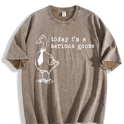Today I'm a Serious Goose Vintage Washed T-Shirt in Brown