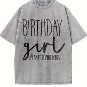 Birthday Girl 30th Birthday 30th Birthday Thirtieth 30th Vintage Washed T-Shirt in Gray