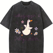 Lollygaggin' and Dillydallyin' Ducks Vintage Washed T-Shirt in Black