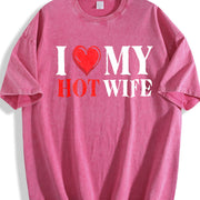 I Love My Hot Wife Vintage Washed T-Shirt in Red
