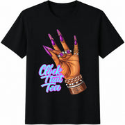An Artistic Abstract Face! Vibrant Colors Cotton T-Shirt in Black