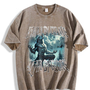 Human by Chance Alpha by Choice Wolf Vintage Washed T-Shirt in Brown