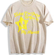 Today I'm Going to Give It My Almost Vintage Washed T-Shirt in Beige