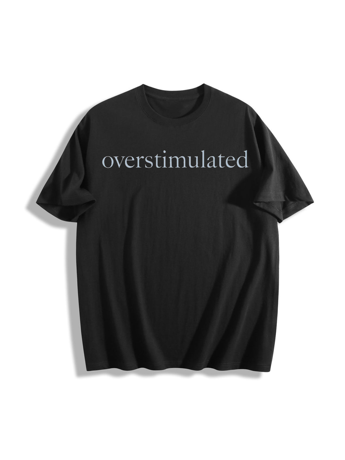 Overstimulated for Mom Cotton T-Shirt in Black