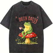 I Was Simply Born to Dilly Dally Vintage Washed T-Shirt in Black