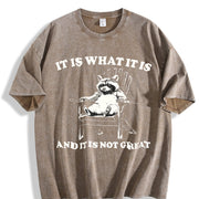 Squirrel Meme Wax Thick Vintage Washed T-Shirt in Brown