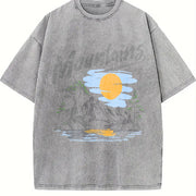 Mountains for Dad Friends Vintage Washed T-Shirt in Gray