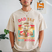 Dad Tax Fathers Day Vintage Washed T-Shirt in Beige