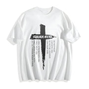 With Bible Verses & Cross Cotton T-Shirt in White