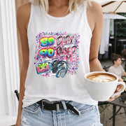 From the 80S and 90S Raised Me. Regular Women's Color Cotton Tank Top in White