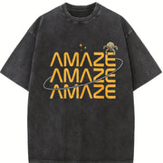 Amaze Project Hail Mary Rocky Inspired Sci-fi Space Quote Vintage Washed T-Shirt in Black