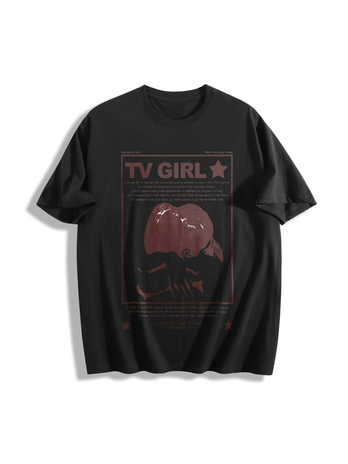 Tv Girl Lovers Rock Song 90s Cotton T-Shirt in Black