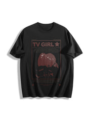Tv Girl Lovers Rock Song 90s Cotton T-Shirt in Black