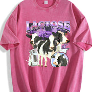Lactose Tolerant Bootleg Vintage Washed T-Shirt in Red