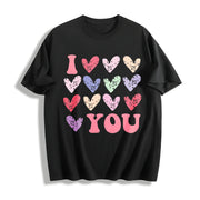 Valentine's Day Loose- Basic Stylish Cotton T-Shirt in Black