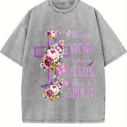 For the Coastal Granddaughter & Urban Explorer: Purple Vintage Washed T-Shirt in Gray