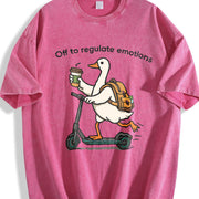 Off to Regulate Emotions Vintage Washed T-Shirt in Red