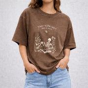 Read in Peace vintage washed oversized T-shirt in Brown