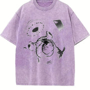 Rat Selfie with Ufo 90s Vintage Washed T-Shirt in Purple