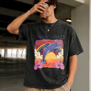 Undiagnosed Dolphin Vintage Washed T-Shirt in Black