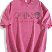 Baseball Season Game Day Baseball Vintage Washed T-Shirt in Red
