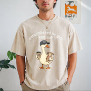 Girl Dad Outnumbered by Girls Vintage Washed T-Shirt in Beige