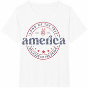 4th of July America Cotton T-Shirt in White