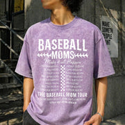 Baseball Mom Baseball Mama Tour Vintage Washed T-Shirt in Purple