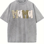 Mama Camo Mallard Duck Hunting Old School Camouflage Fall Vintage Washed T-Shirt in Gray