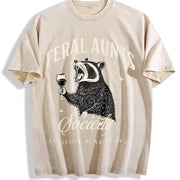 Feral Aunts Society Vintage Washed T-Shirt in Beige