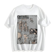 Retro Cowboy Bebop Anime Mineral Anime Manga Heavy Cotton T-Shirt in White