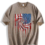 Effortless Chic Coastal Granddaughter Sun-faded American Vintage Washed T-Shirt in Brown