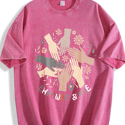Empower and Rise Vintage Washed T-Shirt in Red