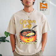 Calcifer's Cafe Howl's Moving Castle Vintage Washed T-Shirt in Beige