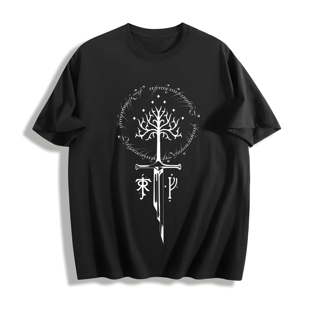 LOTR Middle Earth Cotton T-Shirt in Black