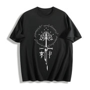 LOTR Middle Earth Cotton T-Shirt in Black