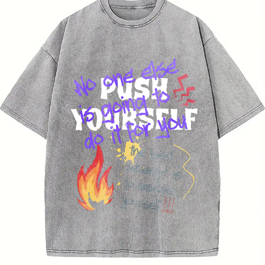 No One Else Is Going to Do It for You Vintage Washed T-Shirt in Gray