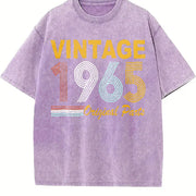 965 Sportswear for All Seasons: Spring Vintage Washed T-Shirt in Purple