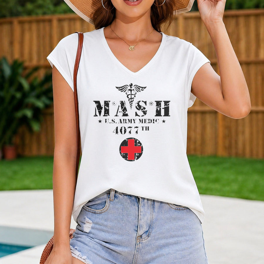 MASH 4077th U.s. Army Corps Tank Women's Color Cotton Tank Top in White