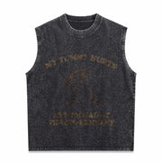 My Tummy Hurts and I'm Mad at the Government Frog Vintage Washed Tank Top in Black