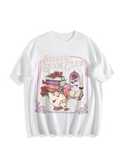 Belle's Book Club Tale as Old as Time Belle’s Book Cafe Cotton T-Shirt in White
