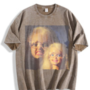Two Blonde Glam Dolls Vintage Washed T-Shirt in Brown