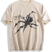 Stay Wild Spider Vintage Washed T-Shirt in Beige