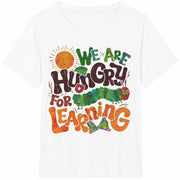 Hungry for Learning Cotton T-Shirt in White