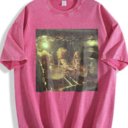 Surreal Band Portrait Vintage Washed T-Shirt in Red