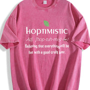 Hoptimistic Beer Lover Vintage Washed T-Shirt in Red