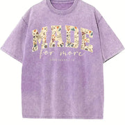 Bible Verse Cute Christian Jesus vintage washed oversized T-shirt in Purple