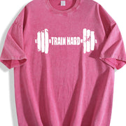 Black Gym with Dumbbell & Geometric Vintage Washed T-Shirt in Red