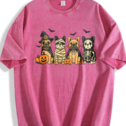 ® Halloween French Bulldog Vintage Washed T-Shirt in Red