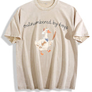 Outnumbered by Boys Vintage Washed T-Shirt in Beige